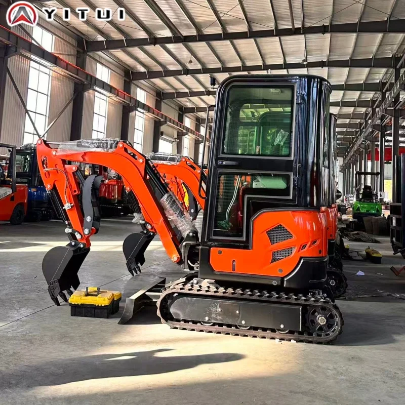 Maßgeschneiderter kompakter Minibagger 2,6 Tonnen mit mehreren Aufsätzen, kleiner Bagger für Gartenbau, Bauernhof, Landschaftsbau