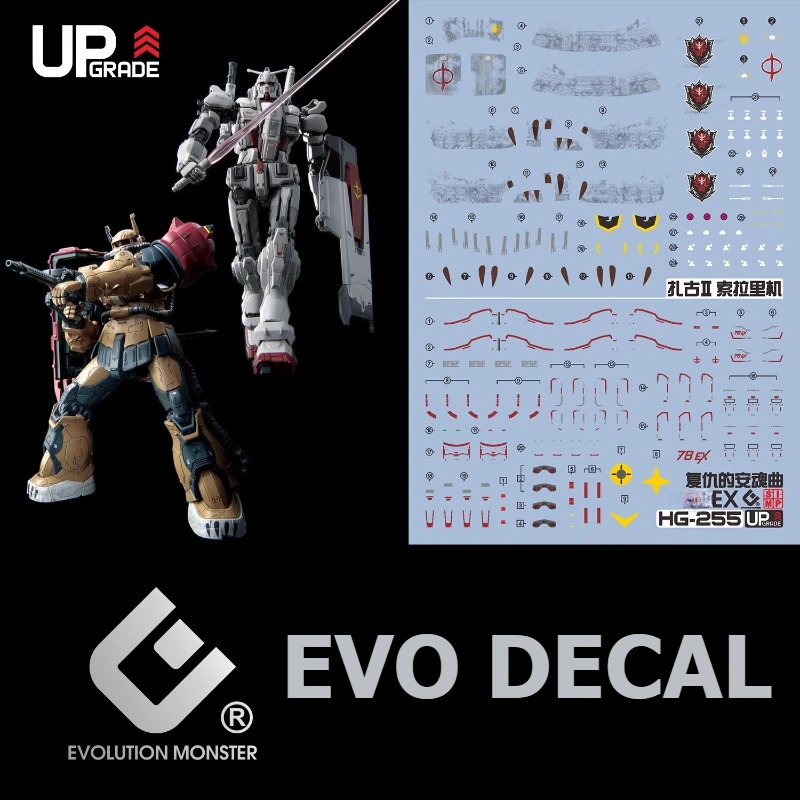 EVO مائي HG-255 ل MS-06F ZAKU II F نوع SOLARI RFV X-78(G)E EX RFV البدلة المتنقلة نموذج هواية لتقوم بها بنفسك ملصق المياه الفلورسنت