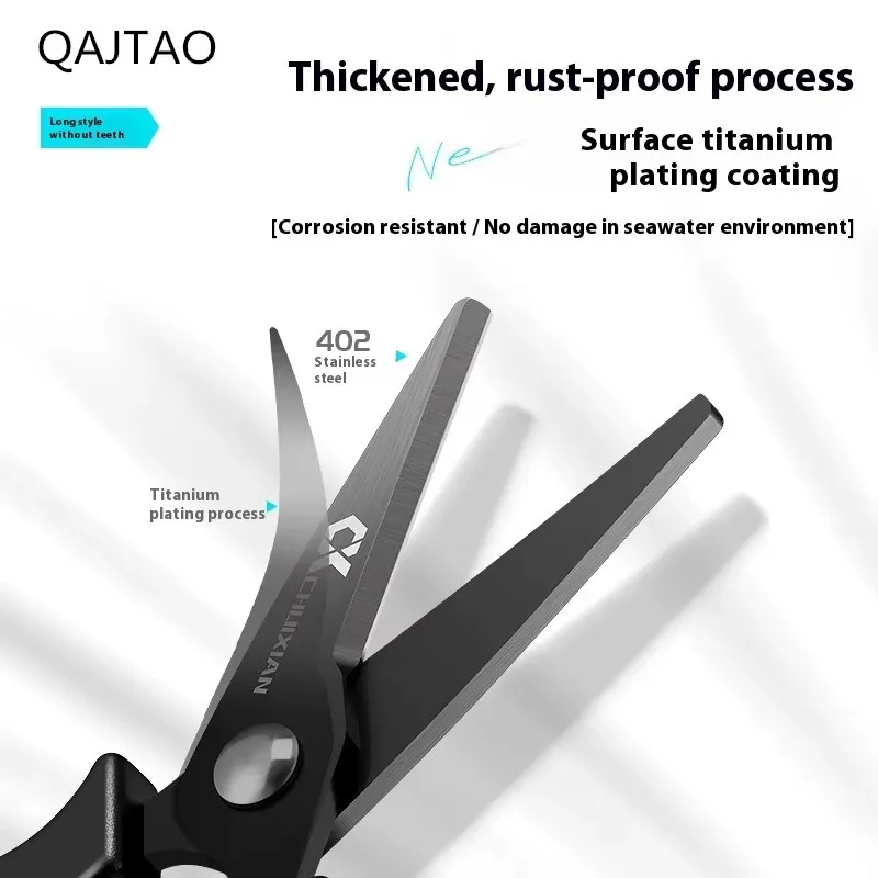 QAJTAOPortable titanium plated fishing scissors for hanging strings, PE line fishing line, Dali Ma stainless steel lure scissors
