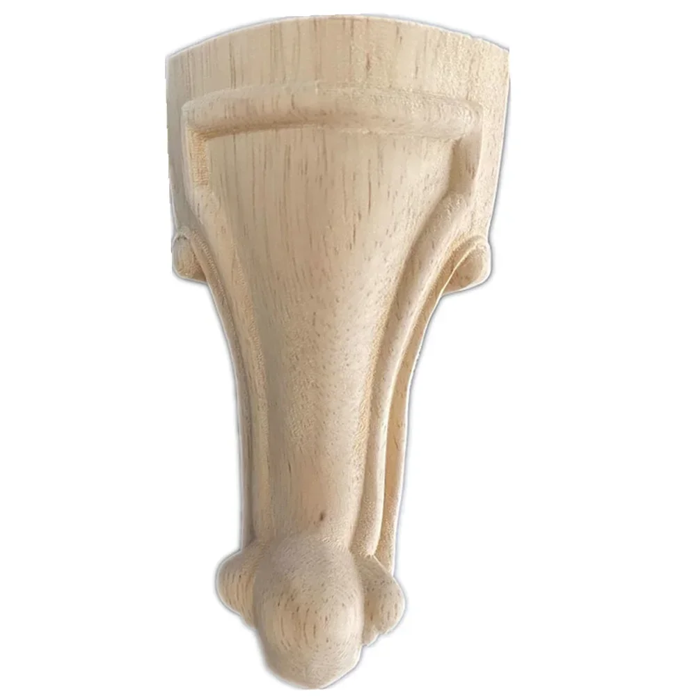 1PC 15cm 18cm Carved Cabinet Sofa Wardrobe Tea Bedside Bathroom European Style Solid Wood Table Feet Home Decoration Accessories