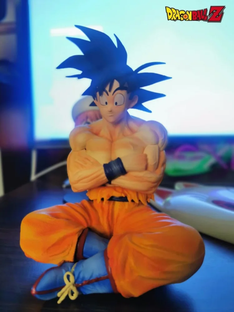 17cm Dragon Ball Anime Figure Dream Gk Sitting Position Son Goku Super Saiyan Pvc Action Figurine Decoration Model Statue Toys