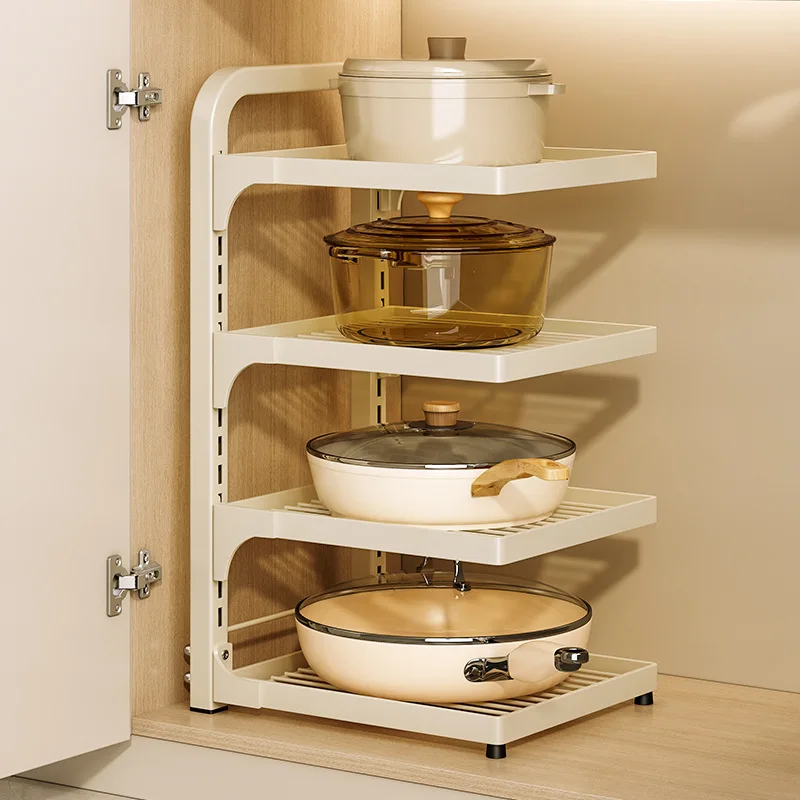 Freestanding Kitchen Cookware Storage Rack Countertop Multi Tier Cabinet Organizer Pot Storage Rack Multi Layer Storage Rack