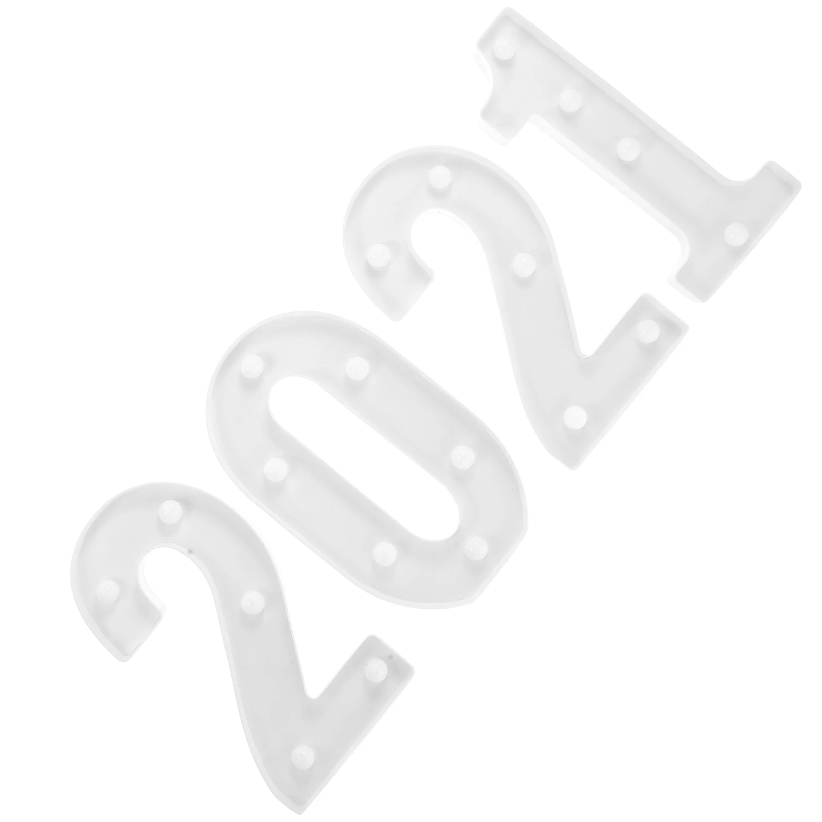 

4pcs LED Number Light 2021 Night Lamp Desktop Decoration Party Props Christmas Wedding New Year Festive Scene Word ABS Material