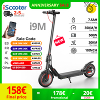 iScooter i9M 10 Inch Electric Scooter 36V 7.5Ah Battery 500W Max Speeds 35km/h Max Range 30KM  Disc Brake Foldable e Scooter