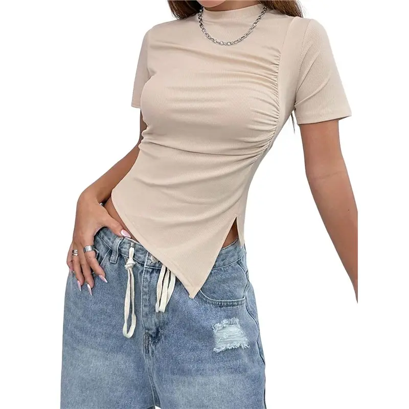 

CYL-Y2k женская футболка с коротким рукавом, укороченный топ, футболки нестандартной формы, узкие футболки, летние топы