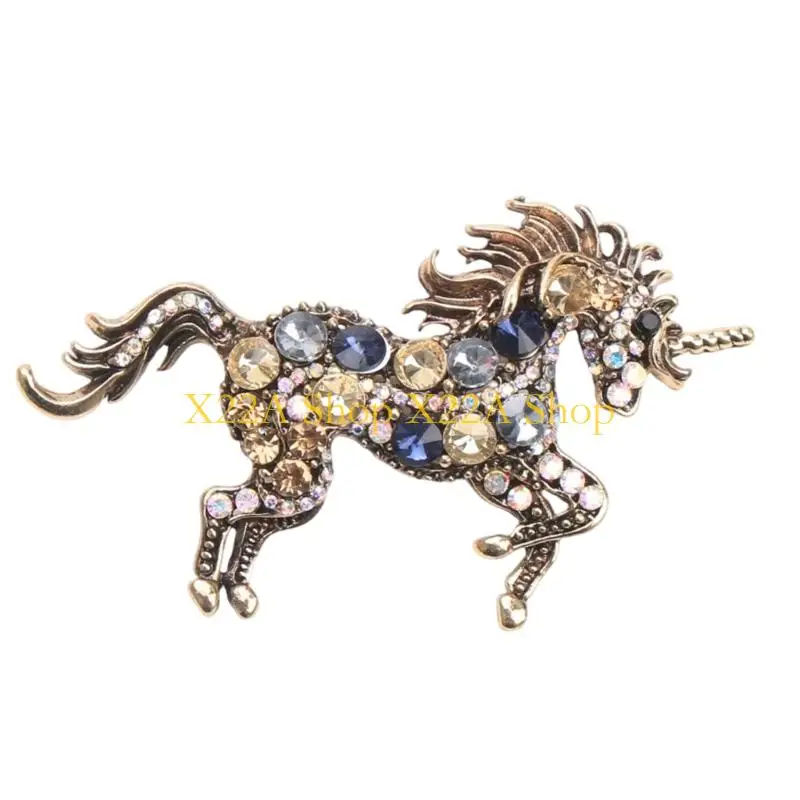Unique Unicorns Brooch Sturdy Metal Artistics Crafted Accessory for Fashionable Wardrobe Enhancement