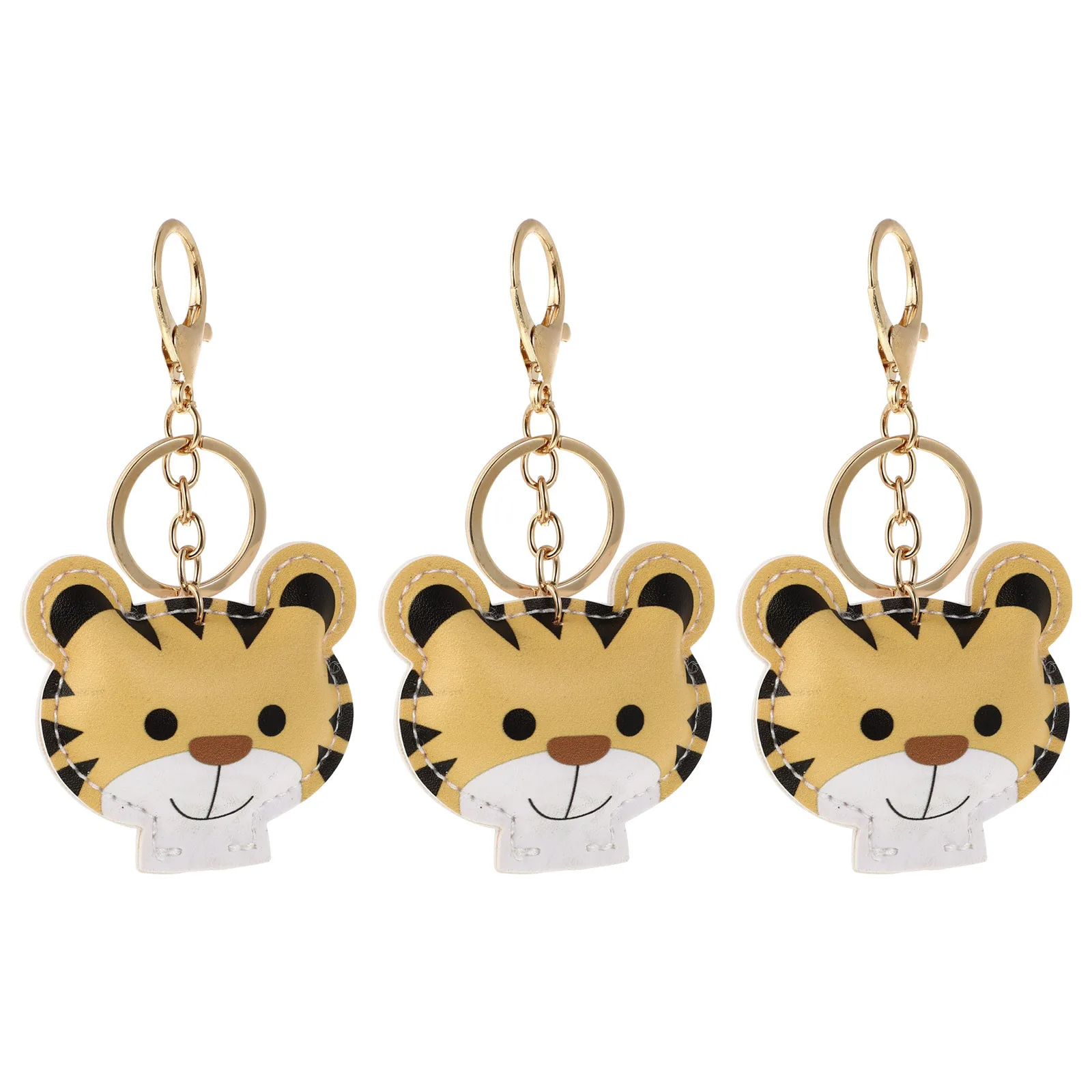 3 قطع سلسلة مفاتيح على شكل نمر جميل بألوان زاهية، قلادة كرتونية للتعليق على الحقائب واليدوية كإكسسوار زخرفي