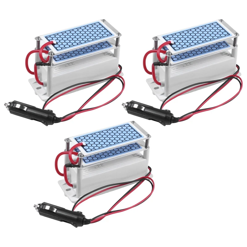 

3X Ozone Generator Car 12V 10G Portable Ceramic Plate Air Purifier Air Sterilizer Car Ozone Air Air Cleaner Ozonizer