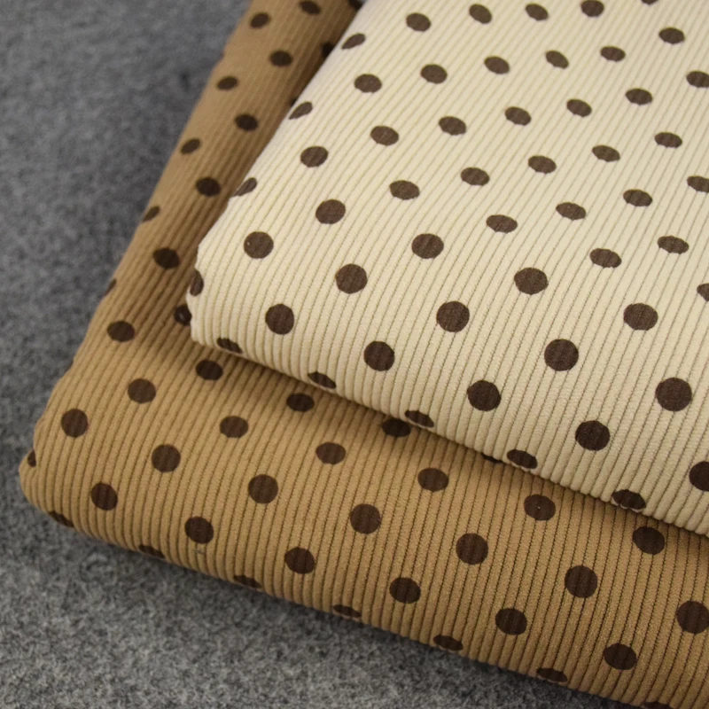 

148x50cm Polka Dot Thick Elastic Corduroy Fabric for Skirts, Pants, Cotton Clothes, Coats, Children's Clothing Sewing Cloth