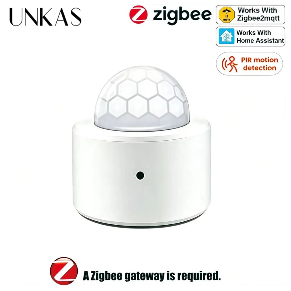 Works with Tuya Zigbee 3.0 Mini PIR Motion Sensor Human Motion Infrared Detector Security Alarm Alexa Google Home Zigbee2MQTT