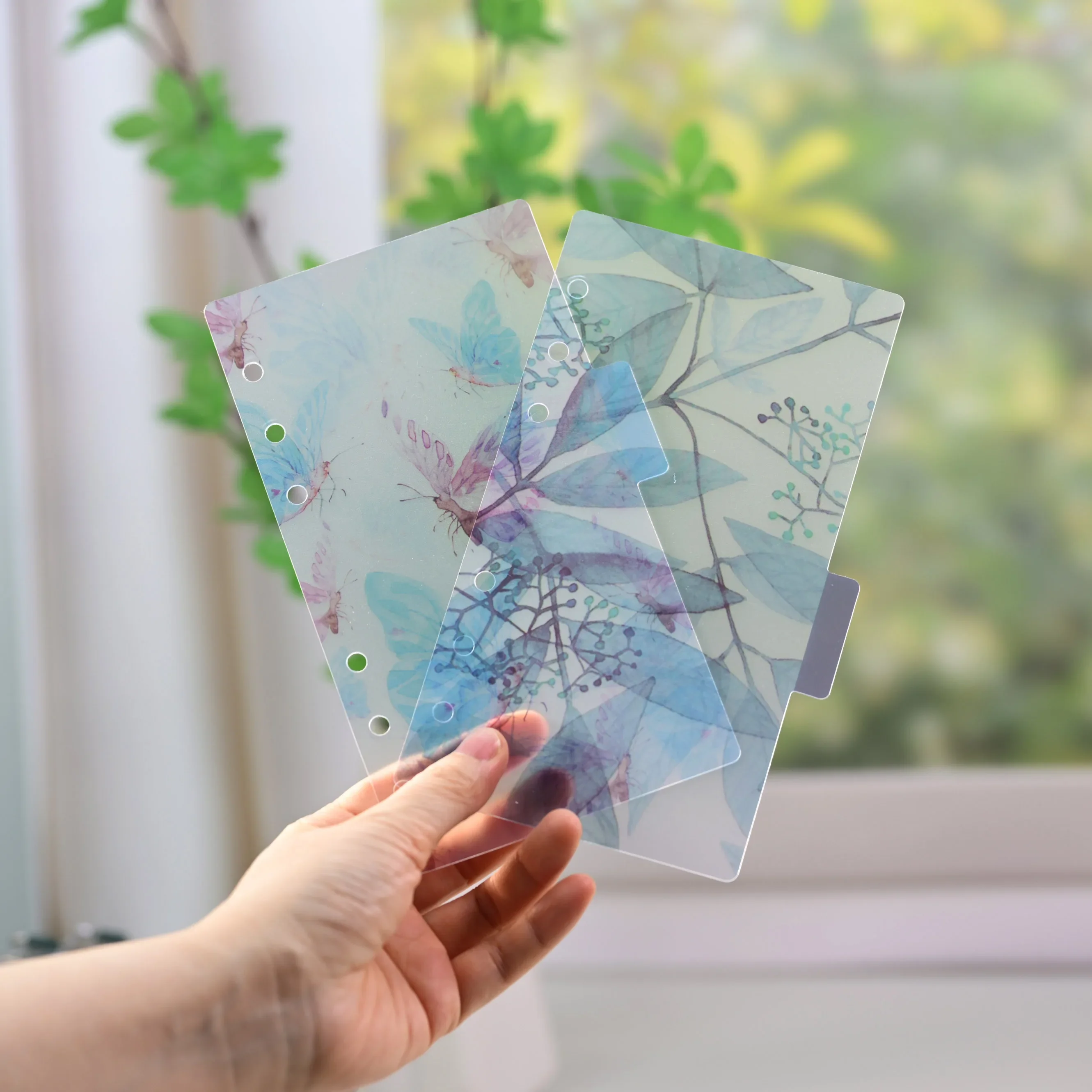 6Pcs Floral Dividers for 6 Ring Binder, Watercolor Plant Printed PVC Index Divider Tabs, A4/A5/A6 Loose Leaf Planner Separator P