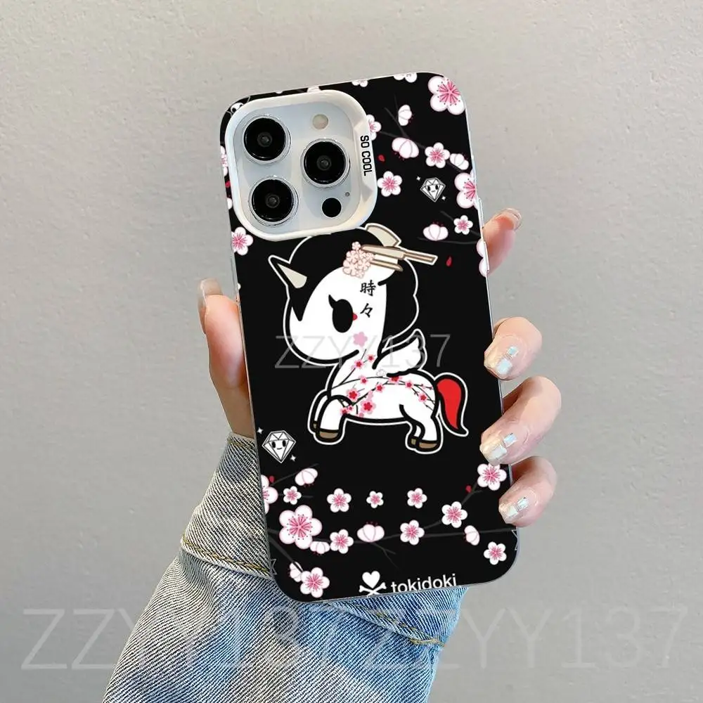 حافظة هاتف Tokidokis اليابانية لهاتف iPhone 16,15,14,13,12,11,8,7,Pro,Max,Plus,Mini,XS,SE غطاء مقاوم للصدمات من الحلوى البيضاء غير اللامعة