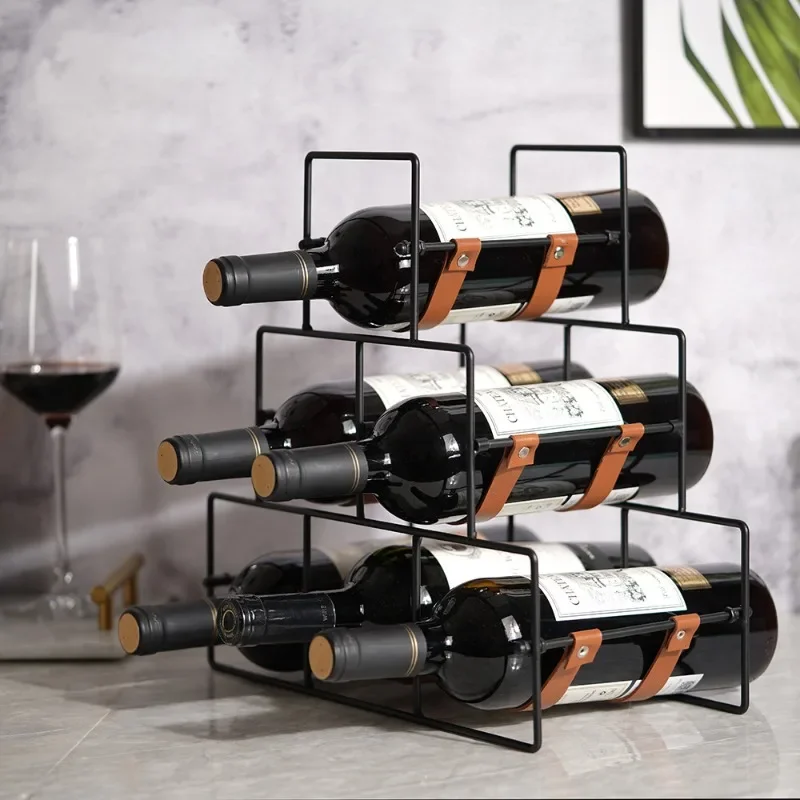 Modern Wine Rack Living Room Desktop Wine Bottle Storage Rack Kitchen Bottle Display Stand Simple Bar Counter Storage Holders