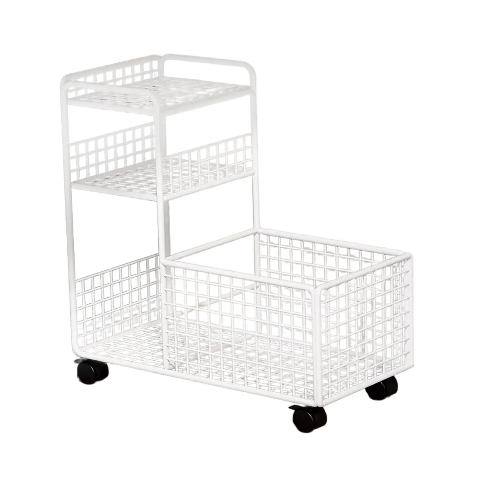 

Rolling Storage Organizer Mobile Shelf 3 Tiers Multifunctional Practical Rolling