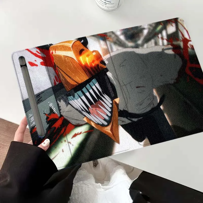 

Человек с бензопилой, аниме Denji, милый чехол для Samsung Galaxy Tab S7 S8 S9 S10 11 12,4 13,1 FE Plus Lite, чехол для планшета