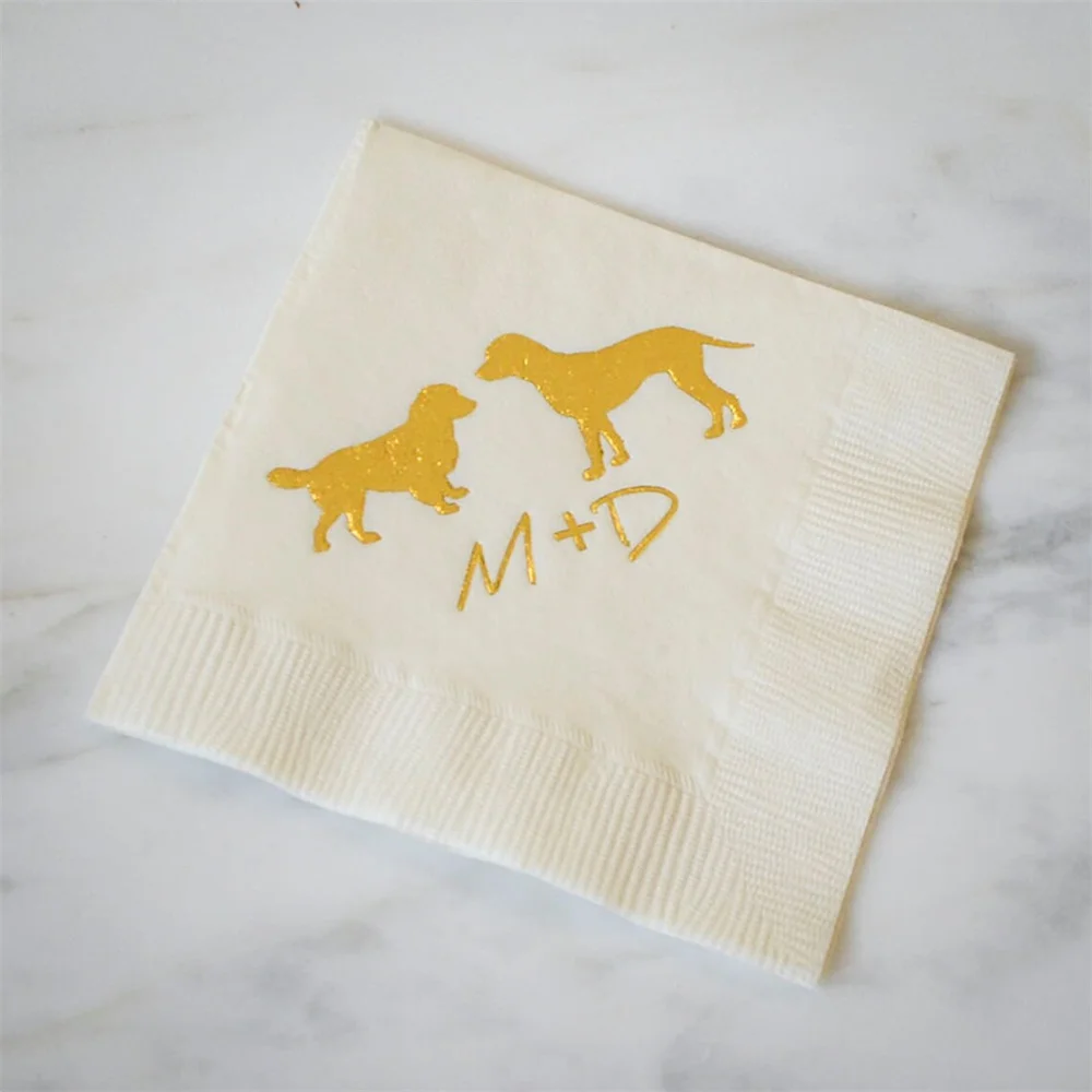 

Dog Silhouette Personalized Napkins, Dog Lover Wedding, Dog Wedding Napkins, Customizable Party Napkins, Engagement Party, Dog L