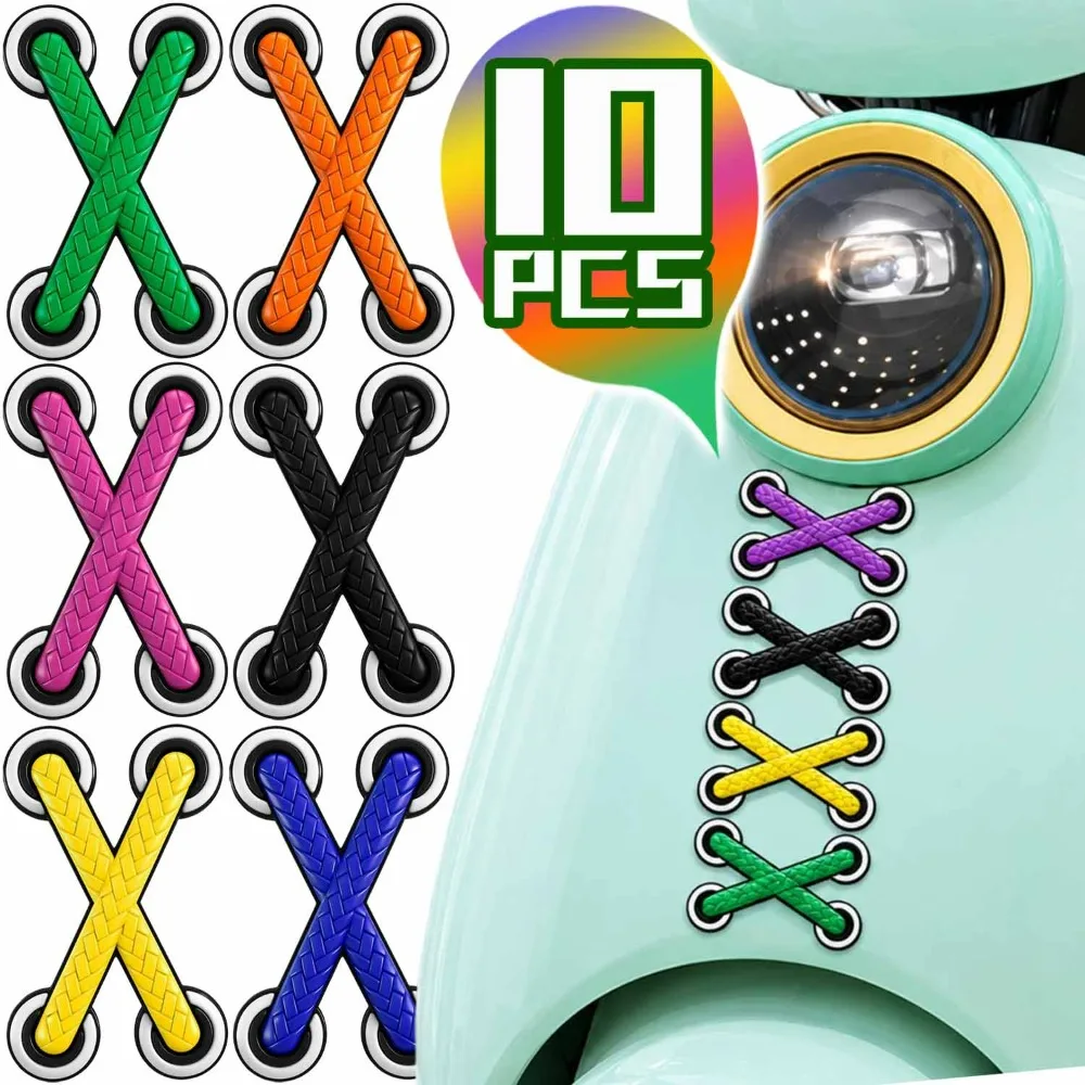 3D Cross Shoelace Car Sticker Creative X Shape Silicone Decal Unique Exterior Styling Decor for Auto Bumper Rearview Mirror Body