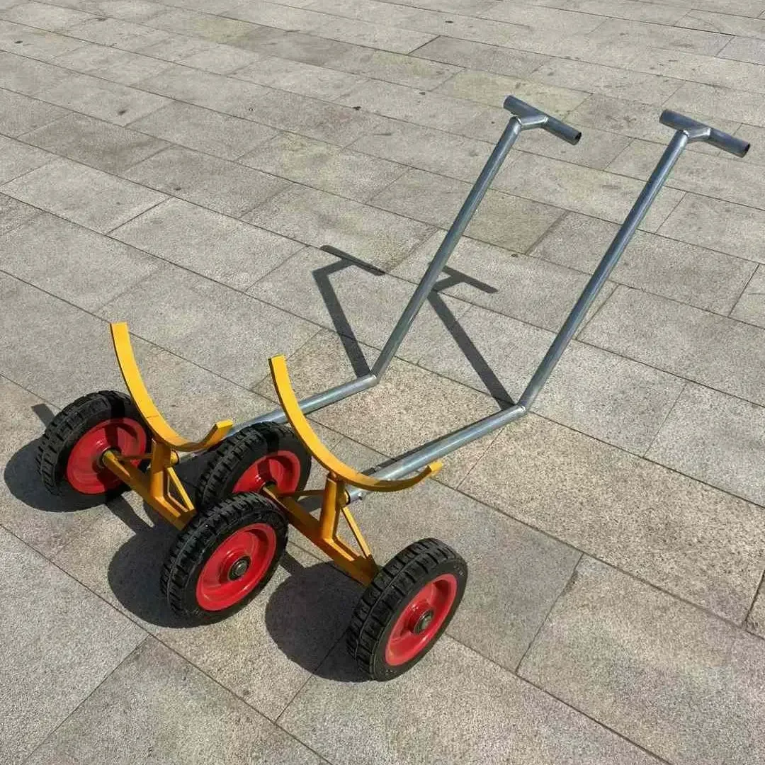 Fire pipe truck  trolley H/channel steel push and pull heavy duty four-wheel consignment truck trailer pipe pull artifact