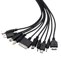 New 10 in 1 Micro USB Cables Multi Charger Design Phone Cable For Samsung Huawei Xiaomi OPPO Various Cellphone Charging Cable