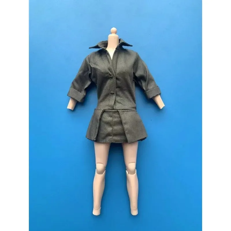 Zqn 1/6 Scale Female Soldier Dress Jumpsuit Military Green Workwear Clothes Model for 12Inch Action Figures Scene Decoration