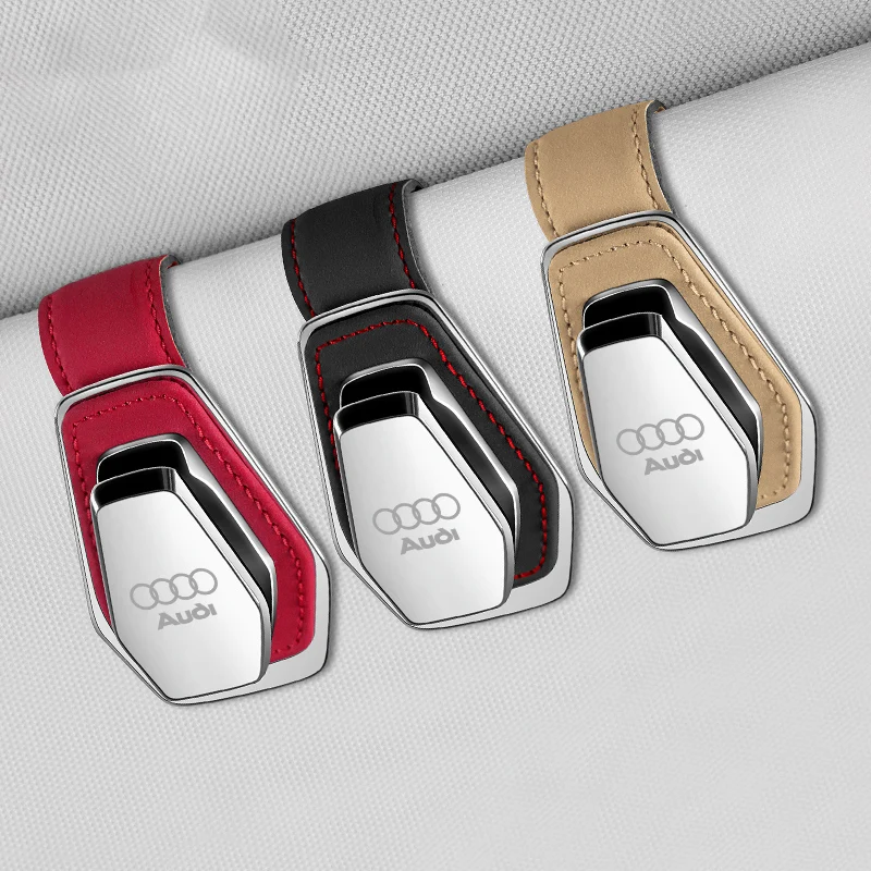 

For Audi Sline Q7 Q5 S4 S5 A3 A5 A4 A6 C7 TT Q4 RS A1 A7 Car Sunglasses Holder Glasses Ticket Card Storage Clip Auto Accessories