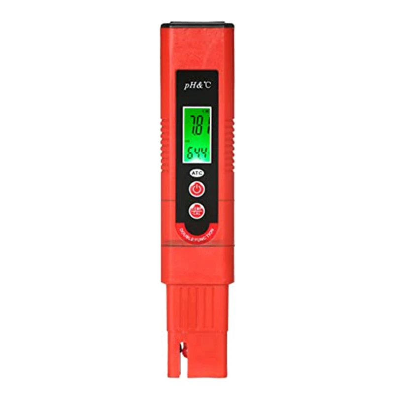 

Plastic PH Meter Three-Color LCD Display PH Pen Automatic ATC Function 0-14 PH Measurement Range For Household Drinking, Pool