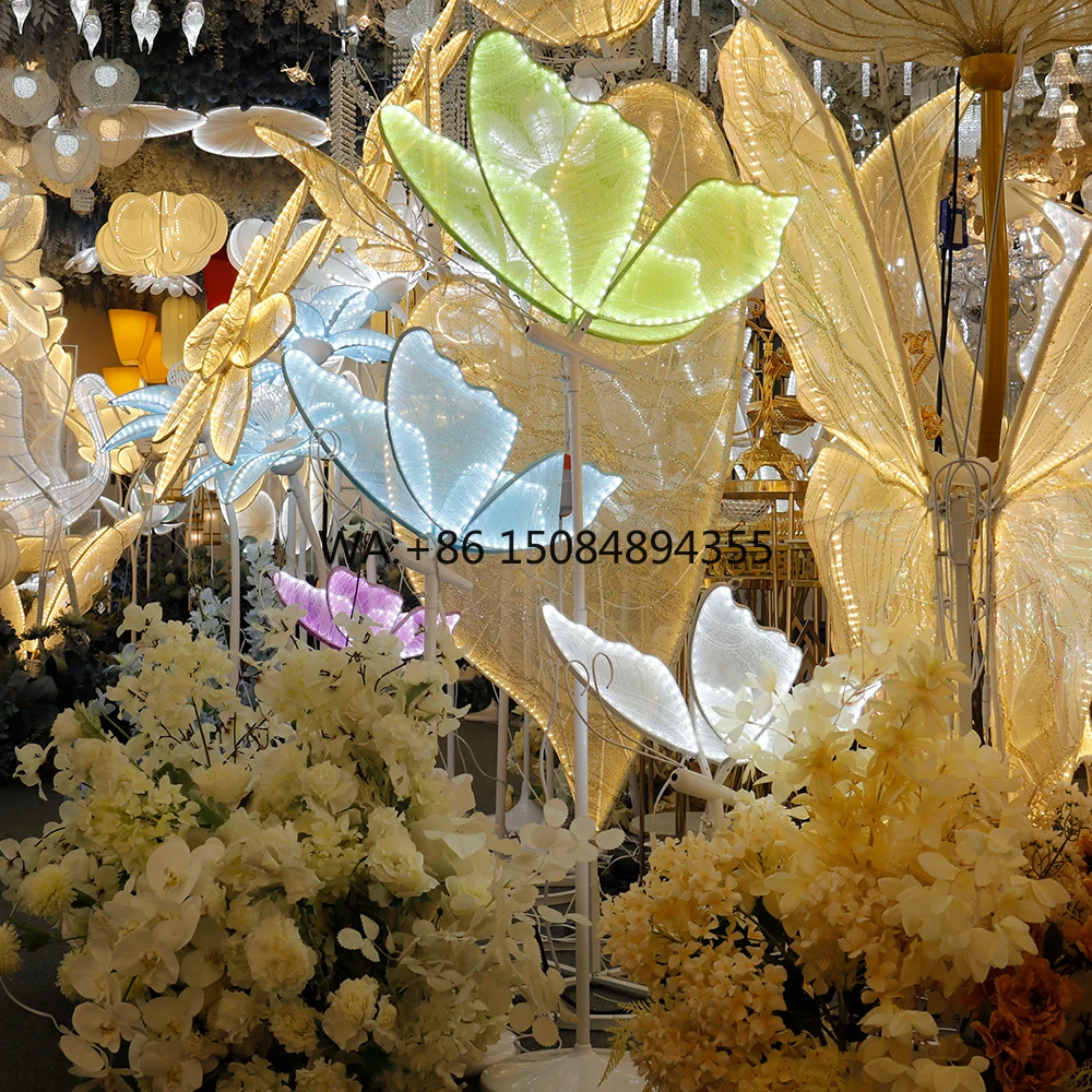 LED Lighted Giant Butterfly Path Lights Wedding Walkway & Retail Display Decoration