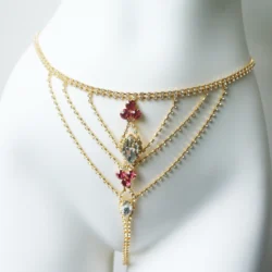 Luxurious Colorful and Shiny Rhinestone Waist Chain Beach Nightclub Sex Body Chain Fashion Trend Women's Jewelry Accessories