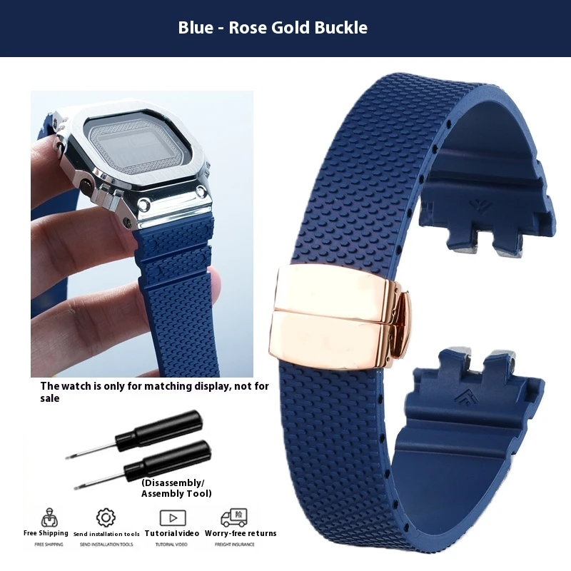 時計 G-SHOCK GMW-B5000 FLANGE STRAP For Casio G-shock Series GMW-B5000 GM-B2100 FKM Watchband Men's