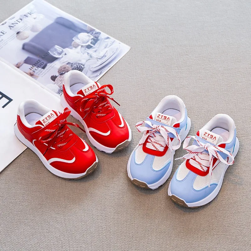 

Детские кроссовки на липучках, универсальные повседневные спортивные туфли для детей, с круглым носком, новинка зимы 2026, теннисные туфли для девочек, мягкая подошва