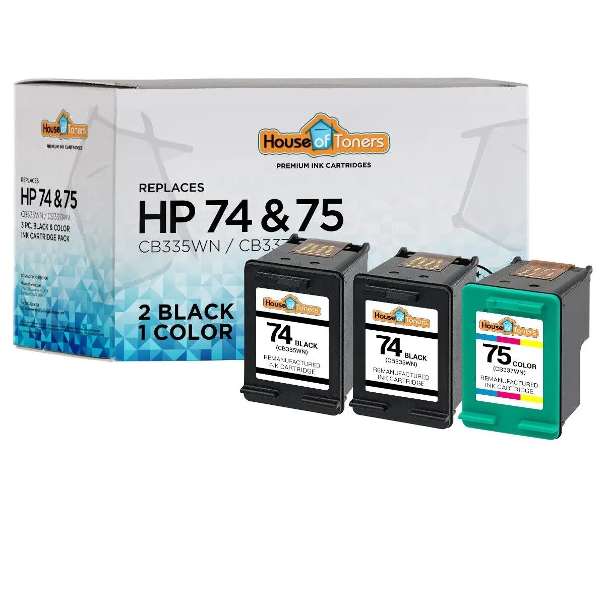 3PK 74 CB335W & 75 CB337W for HP Photosmart C4200 C4280 C4300 C4380 C4400 C4450