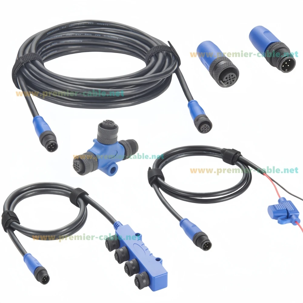 NMEA 2000 N2K Starter Kit Marine Grade Backbone Drop Cable 4 พอร์ต T-Splitter Cable Terminators สายไฟสําหรับ Lowrance Simrad
