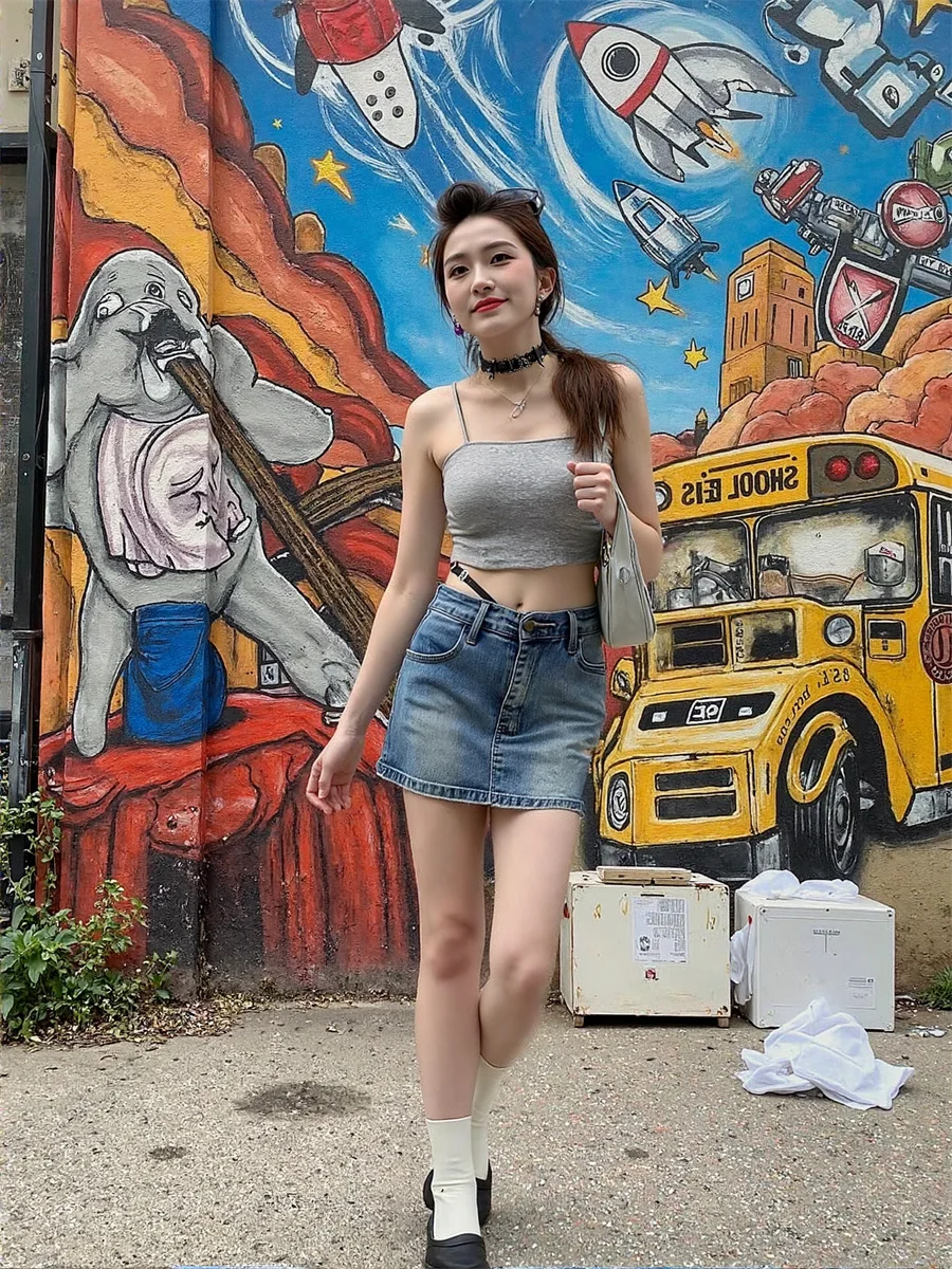 

Мини-джинсовые юбки с высокой талией, женские драпированные, собранные, с рюшами, текстура, женские, элегантные, изысканные, стильные, для взрослых, художественные