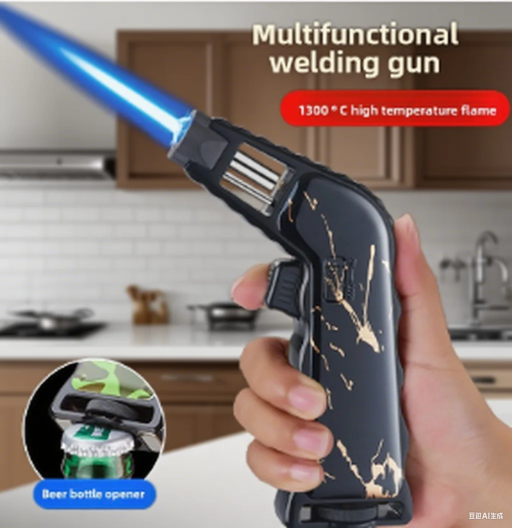 

Metal Double Jet Blue Flame Brave Firepower Butane Gas Torch Lighter Visible Gas Window Outdoor Portable Cigar Lighters Smoking