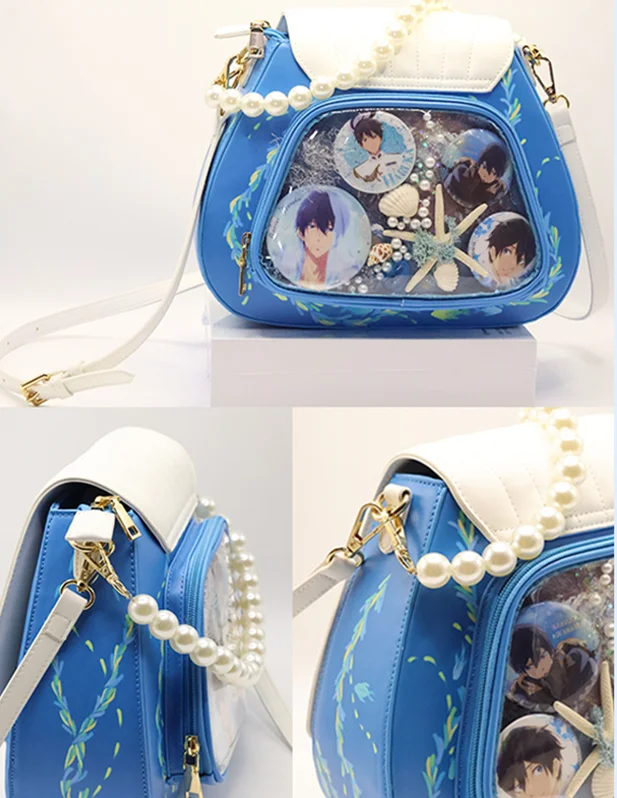 Sweet Cute Printed Pearl Shell Itabag Japanese Princess Leisure Crossbody Bags Women's Handbag Messenger Bag