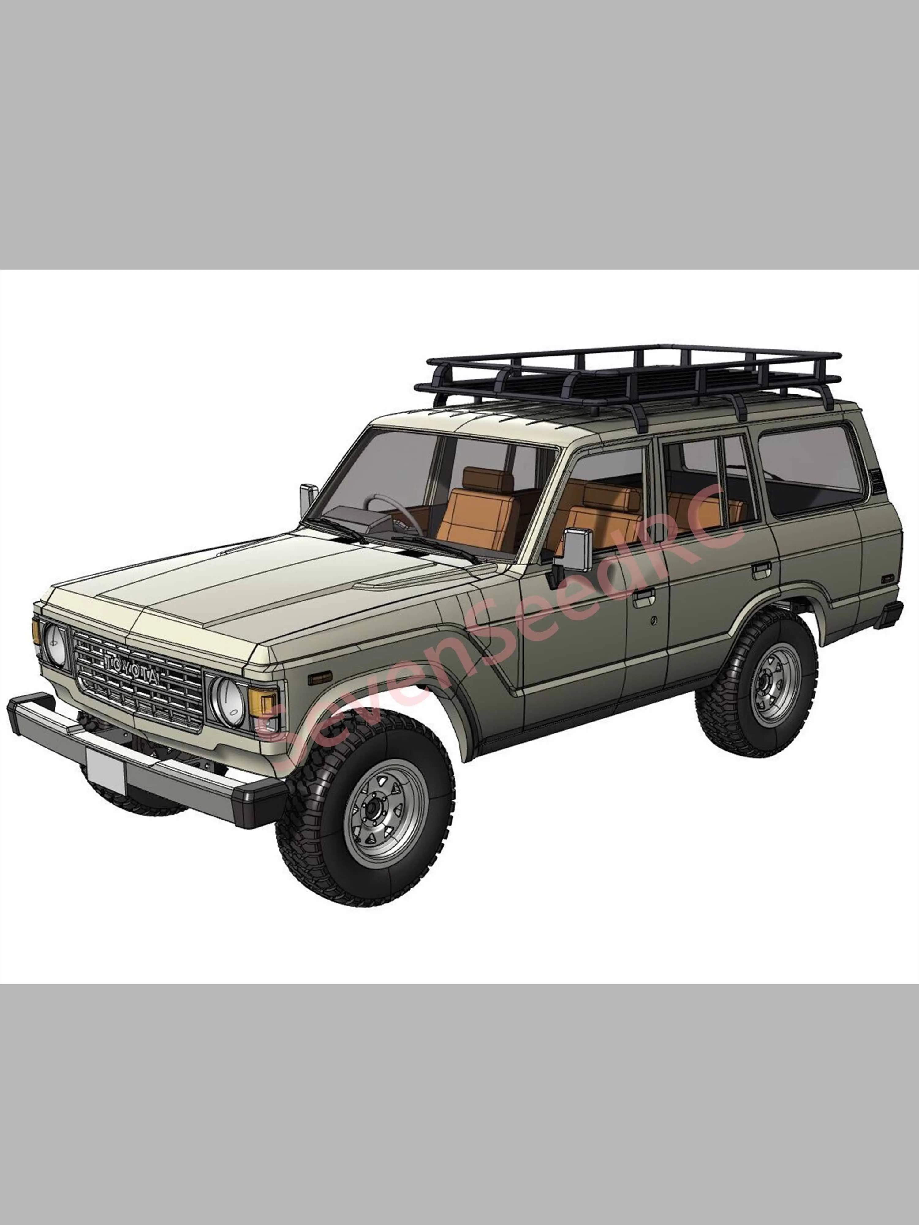 

3d Printed RC Toyota Land Cruiser 60 Series Wagon – 1:10 Scale 3D Printable Body 313mm 324mm SCX10 Trx4 Crossrc NT4 JT4 RC4WD
