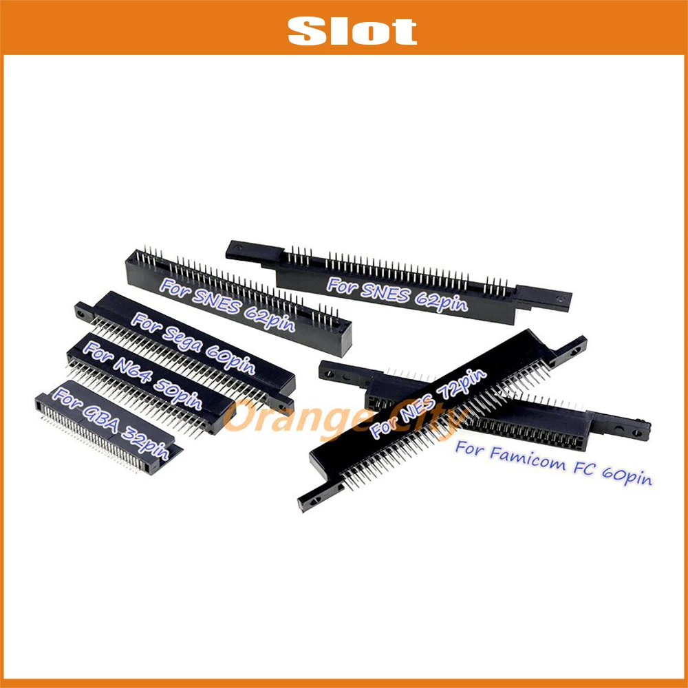 

100 шт. слот 32-контактный 62-контактный 50-контактный 64-контактный 60-контактный 72-контактный разъем для игрового картриджа адаптер для GBA N64 SEGA Famicom FC NES SNES