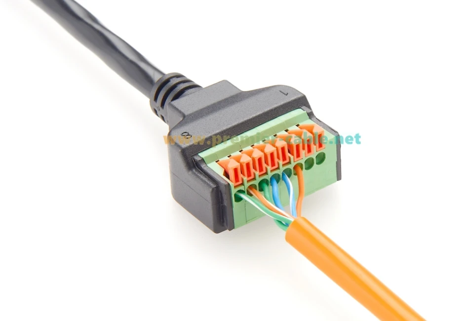 RJ45 Spring Terminal Breakout Board Kabel RJ45 Ethernet Stecker auf 8Pin Solderless Press Crimp Adapter Extender Kabel für CAT5 – Detail 6