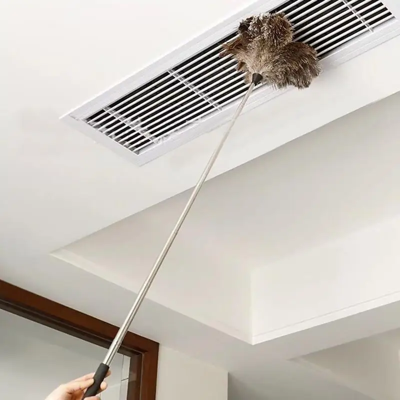 

Тряпка со страусиными перьями, вентиляторная тряпка с удлинителем, длинная ручка, принадлежности для уборки дома, мебель, стены, жалюзи