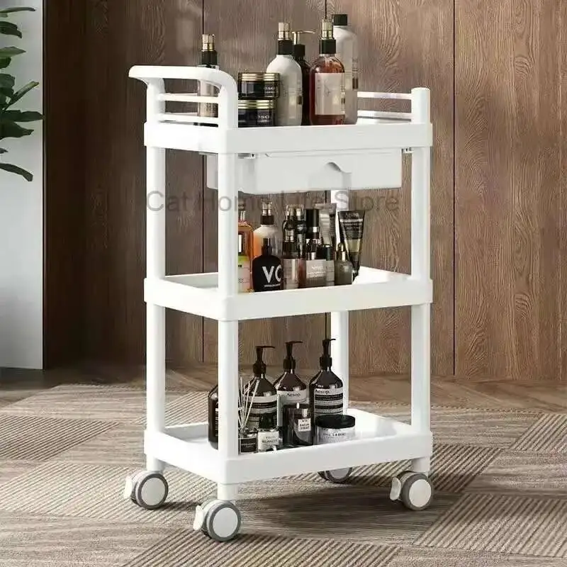 Trolley Cosmetic Helper Aesthetic Beauty Salon Auxiliary Cart Wheels Storage Organizer Furniture Hairdresser Rollers Tool Mobile