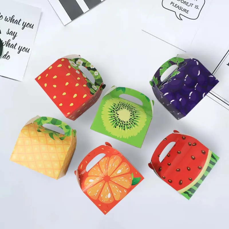 Summer Party Favor Boxes,Fruit Theme Party Candy Treat Boxes,Gift Boxes for Birthday Party Baby Shower Decoration Supplies