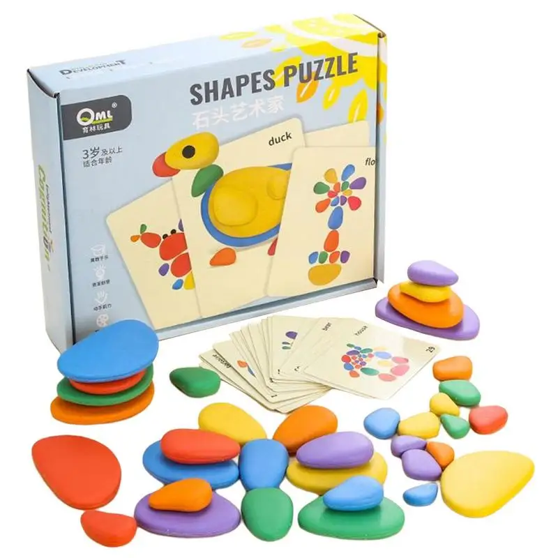 Stapeln von Kieselsteinen für Kinder Regenbogen Kopfstein pflaster Puzzle Spielzeug zu Hause lernen Spielzeug Balance Steine Spiel Montessori früh