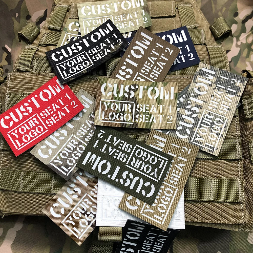 IR IFF Infrared Reflection Patch Custom Laser Cutting  Name Tapes Tag Brand White Letters Morale Tactics Military Airsoft