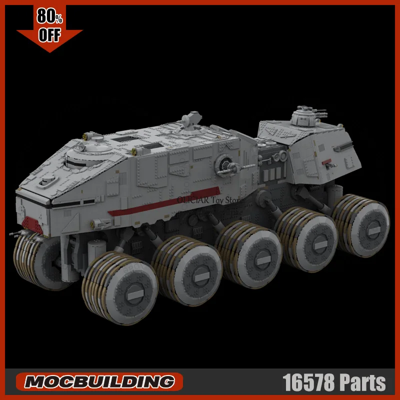 USC Space Movie Republic HAVw A6 Juggernaut MOC Building Blocks Tank Transport Technology Bricks DIY Assemble Toys Gifts