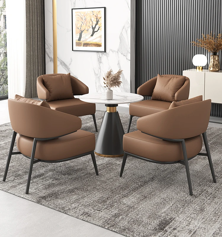 

Modern sales office small round table negotiation table negotiation beauty salon one table, four chairs reception negotiation ta