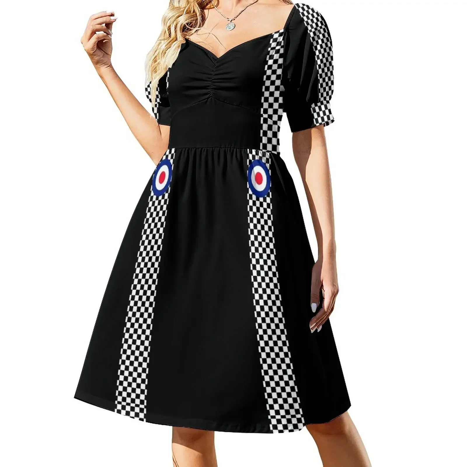 

Classic Target Roundel Racing Checkers Short-Sleeved Dress Dresses beach dress women's summer jumpsuit Dress