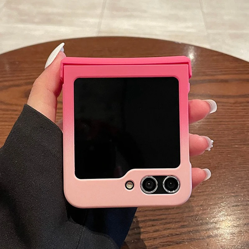 جراب هاتف قابل للطي متدرج كوري ، سيليكون ناعم ، مقاوم للصدمات ، حماية كاملة ، غطاء خلفي لهاتف Samsung Galaxy Z Flip 3 ، 4 ، 5 ، 6