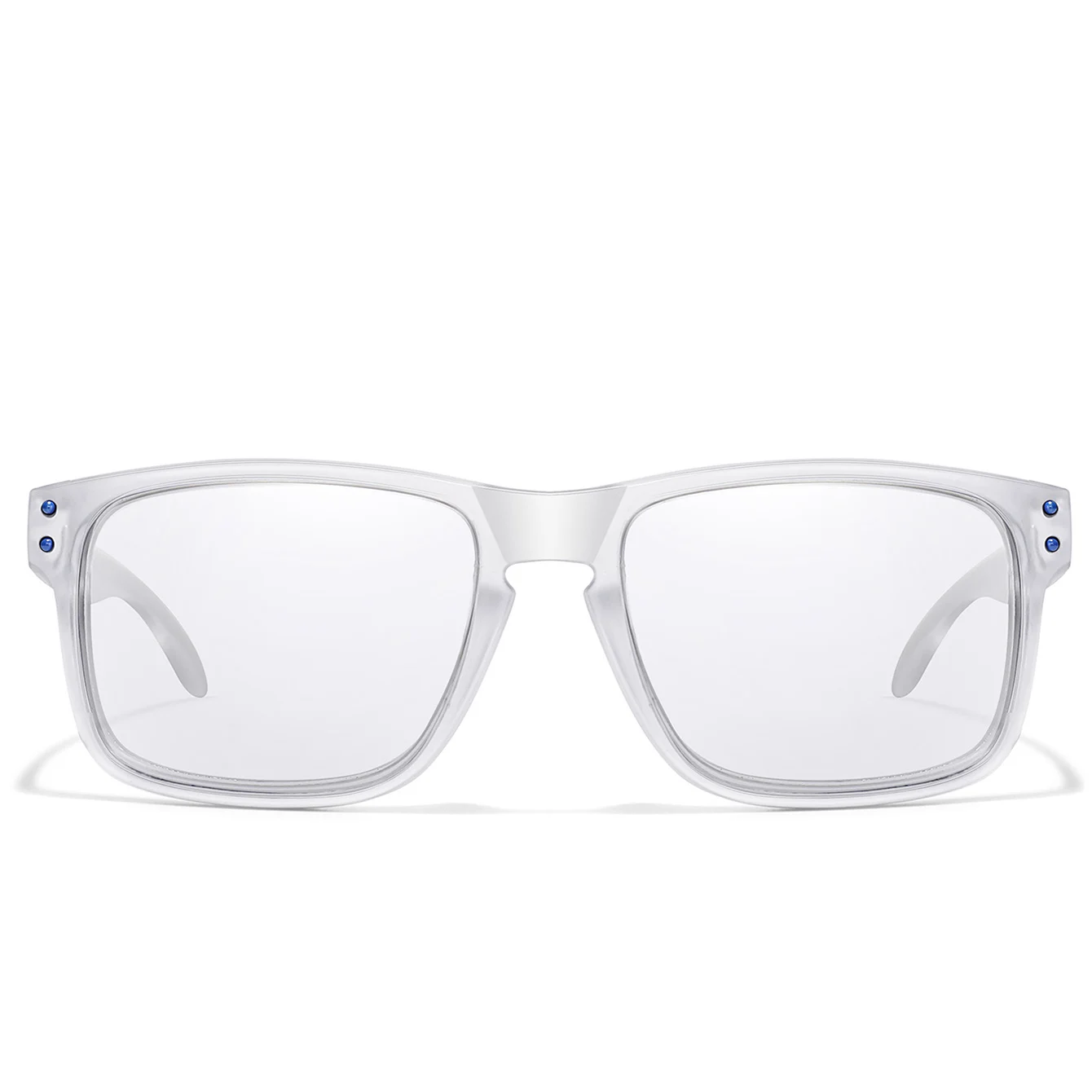 نظارات شمسية فوتوكروميك للرجال والنساء، نظارات مربعة كلاسيكية للجري والمشي لمسافات طويلة وصيد الأسماك باللونين الأبيض والأسود