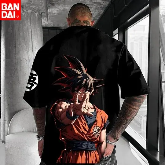 

Футболка Broly Dragon Ball свободного кроя для мужчин, с аниме-графикой, принтом «чернильные брызги» и «демонические рога», хлопковая, повседневная, в уличном стиле