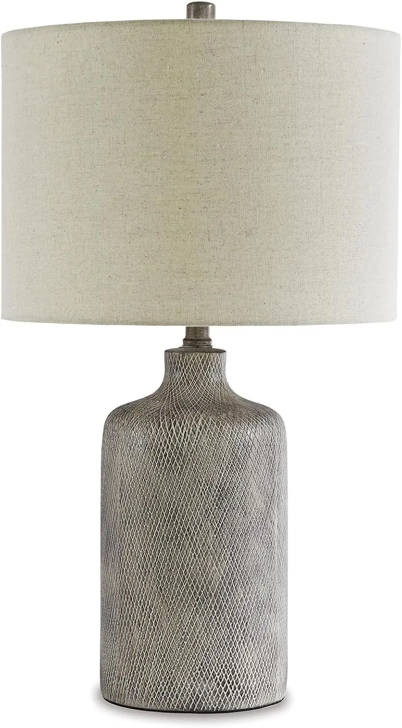 

Modern 25" Ceramic Table Lamp, Natural Stone Finish, 3-Way Switch, Fabric Shade